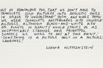 Misunderstandings (A theory of photography) from Artists & Photographs: Ludwig Wittgenstein